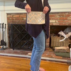 Stella & Dot gold and silver clutch